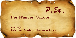 Perlfaster Szidor névjegykártya